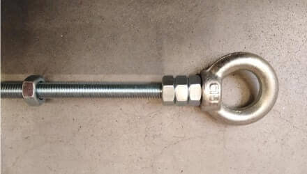 DIY Pin-constructie van draadeind M10, een losse ringmoer M10 en zeskantmoeren