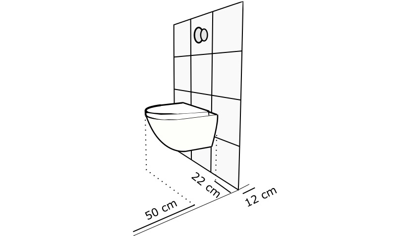 hangtoilet in kleine ruimte