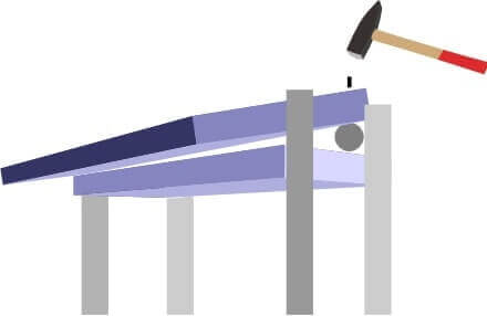 Afdakje op ronde balk