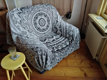 Mandala doek als plaid en eyecatcher