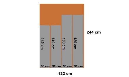 MDF plaat van 244x122x1.8 cm