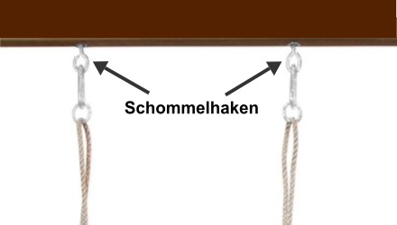 Schommelzitje aan schommelhaken bevestigen