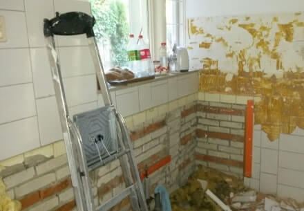 Tweede deel oude keuken verwijderd